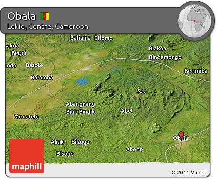 Satellite Panoramic Map of Obala