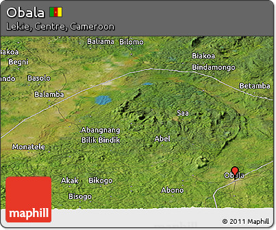 Satellite Panoramic Map of Obala
