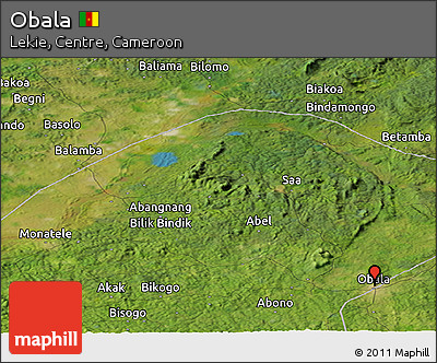 Satellite Panoramic Map of Obala