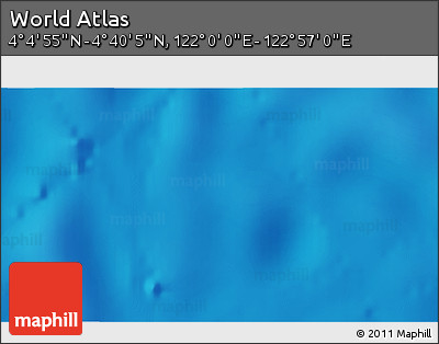 Physical 3D Map of the Area around 4° 22' 30" N, 122° 28' 29" E