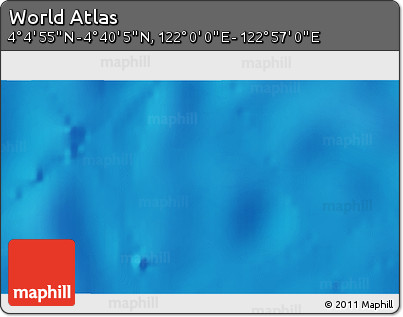 Physical 3D Map of the Area around 4° 22' 30" N, 122° 28' 29" E