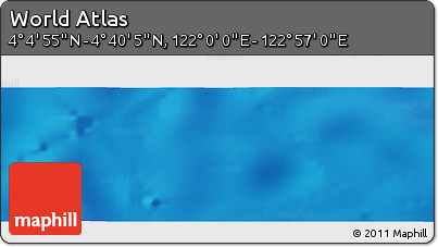 Physical Panoramic Map of the Area around 4° 22' 30" N, 122° 28' 29" E