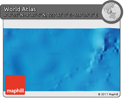 Physical 3D Map of the Area around 4° 22' 30" N, 124° 10' 30" E