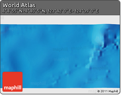 Physical 3D Map of the Area around 4° 22' 30" N, 124° 10' 30" E