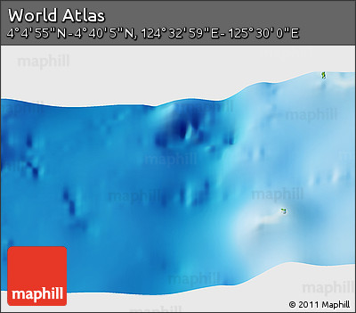 Physical 3D Map of the Area around 4° 22' 30" N, 125° 1' 30" E