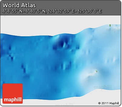 Physical 3D Map of the Area around 4° 22' 30" N, 125° 1' 30" E