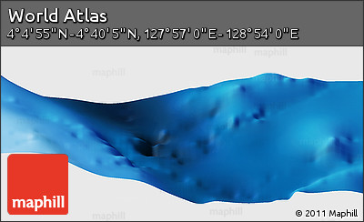 Physical Panoramic Map of the Area around 4° 22' 30" N, 128° 25' 30" E