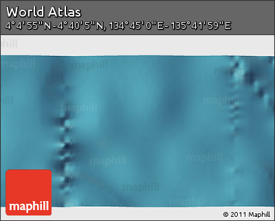 Satellite 3D Map of the Area around 4° 22' 30" N, 135° 13' 29" E