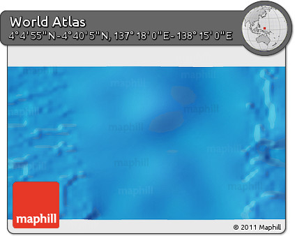 Physical 3D Map of the Area around 4° 22' 30" N, 137° 46' 30" E