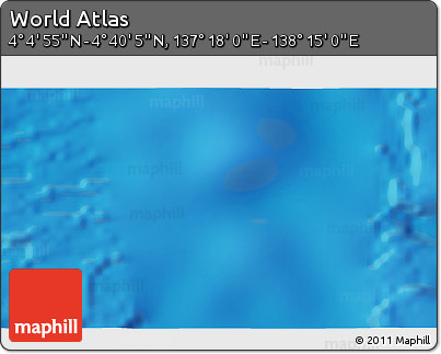 Physical 3D Map of the Area around 4° 22' 30" N, 137° 46' 30" E