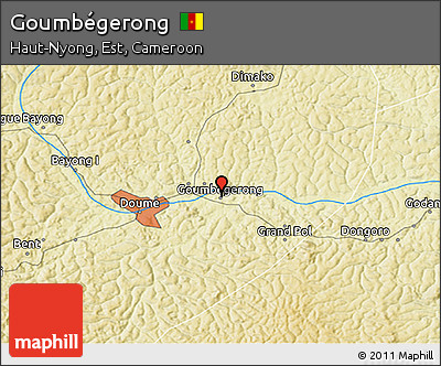 Physical 3D Map of Goumbégerong