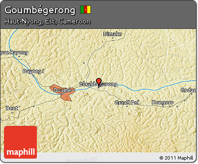 Physical 3D Map of Goumbégerong
