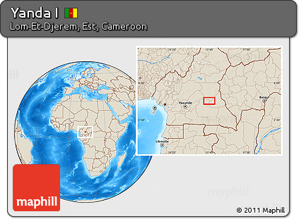 Shaded Relief Location Map of Yanda I
