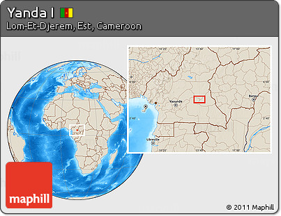 Shaded Relief Location Map of Yanda I