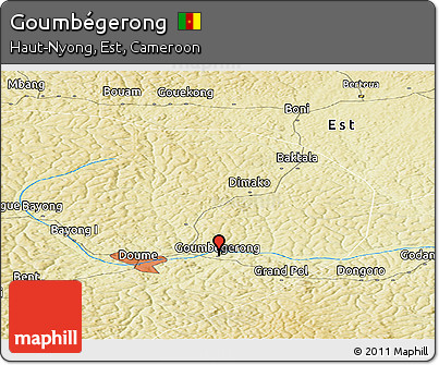 Physical Panoramic Map of Goumbégerong