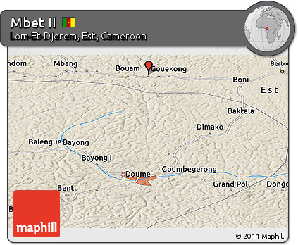 Shaded Relief Panoramic Map of Mbet II