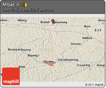 Shaded Relief Panoramic Map of Mbet II