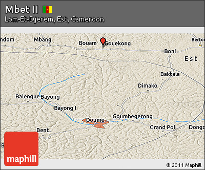 Shaded Relief Panoramic Map of Mbet II