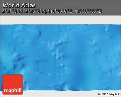 Physical 3D Map of the Area around 4° 22' 30" N, 147° 7' 30" E