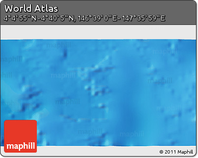 Physical 3D Map of the Area around 4° 22' 30" N, 147° 7' 30" E