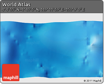 Physical 3D Map of the Area around 4° 22' 30" N, 149° 40' 30" E