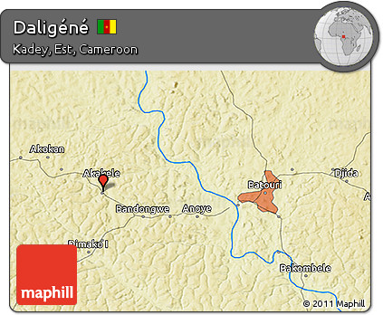 Physical 3D Map of Daligéné