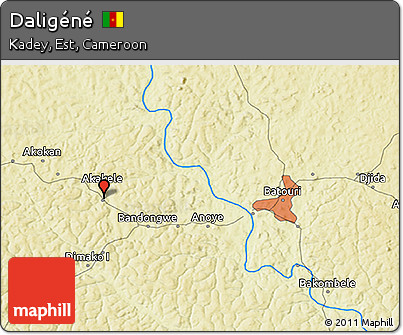 Physical 3D Map of Daligéné