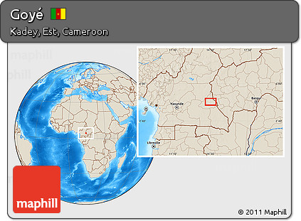 Shaded Relief Location Map of Goyé