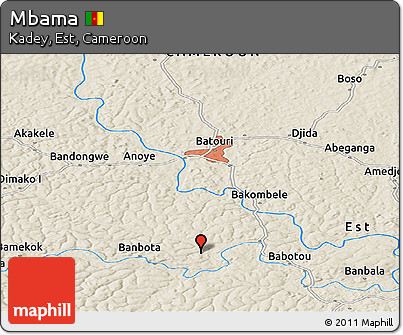 Shaded Relief Panoramic Map of Mbama