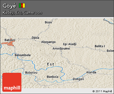 Shaded Relief Panoramic Map of Goyé