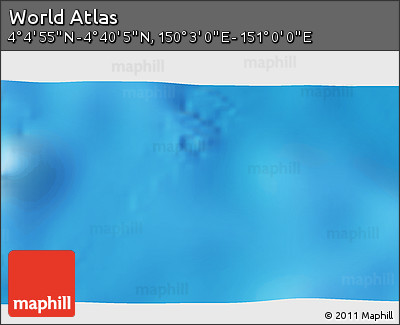 Physical 3D Map of the Area around 4° 22' 30" N, 150° 31' 30" E