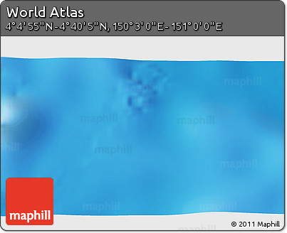 Physical 3D Map of the Area around 4° 22' 30" N, 150° 31' 30" E