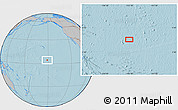 Gray Location Map of the area around 4° 22' 30" N, 151° 13' 29" W, hill shading