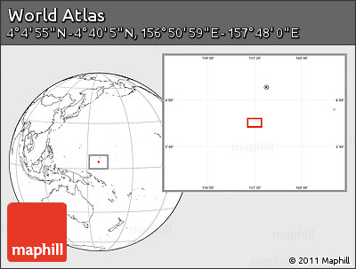 Blank Location Map of the Area around 4° 22' 30" N, 157° 19' 29" E