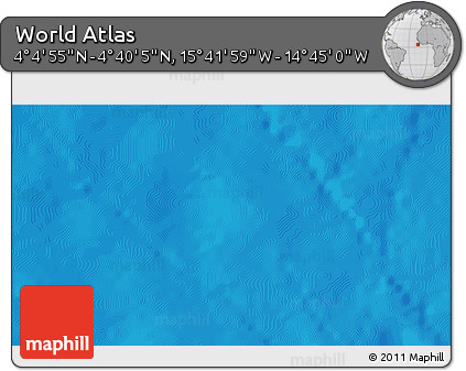 Shaded Relief 3D Map of the Area around 4° 22' 30" N, 15° 13' 29" W