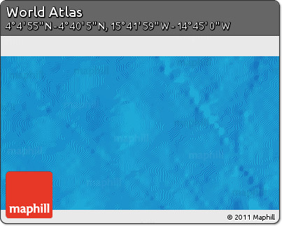 Shaded Relief 3D Map of the Area around 4° 22' 30" N, 15° 13' 29" W