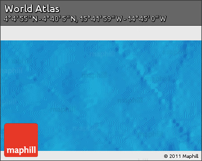 Shaded Relief 3D Map of the Area around 4° 22' 30" N, 15° 13' 29" W