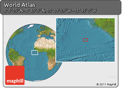 Satellite Location Map of the Area around 4° 22' 30" N, 15° 13' 29" W