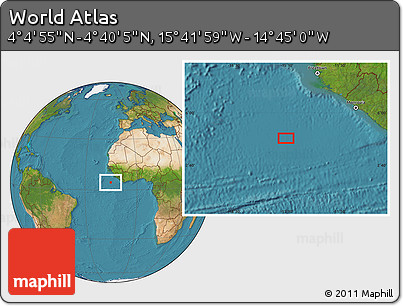 Satellite Location Map of the Area around 4° 22' 30" N, 15° 13' 29" W