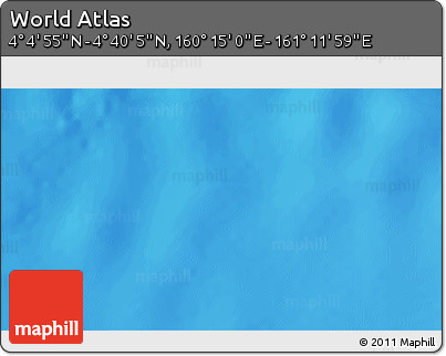 Physical 3D Map of the Area around 4° 22' 30" N, 160° 43' 29" E