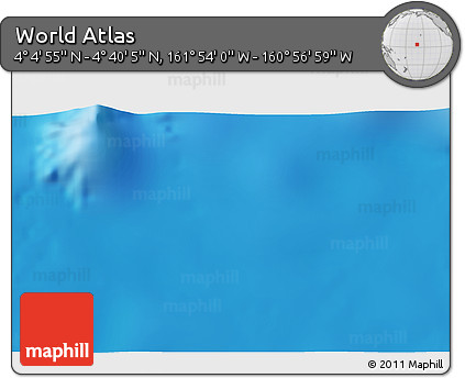Physical 3D Map of the Area around 4° 22' 30" N, 161° 25' 30" W