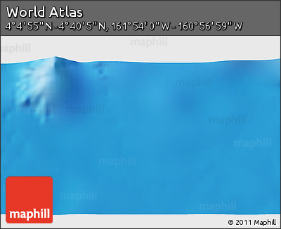Physical 3D Map of the Area around 4° 22' 30" N, 161° 25' 30" W