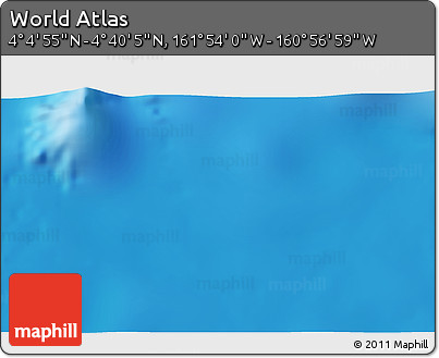 Physical 3D Map of the Area around 4° 22' 30" N, 161° 25' 30" W