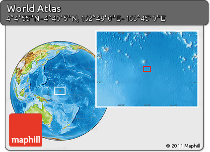 Physical Location Map of the Area around 4° 22' 30" N, 163° 16' 30" E