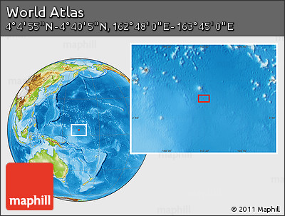 Physical Location Map of the Area around 4° 22' 30" N, 163° 16' 30" E