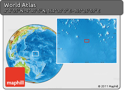 Physical Location Map of the Area around 4° 22' 30" N, 164° 58' 29" E