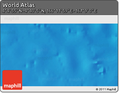 Physical 3D Map of the Area around 4° 22' 30" N, 166° 40' 30" E