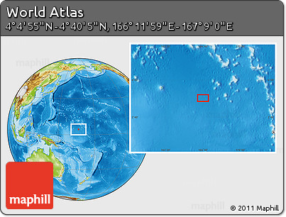 Physical Location Map of the Area around 4° 22' 30" N, 166° 40' 30" E