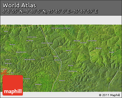 Satellite 3D Map of the Area around 4° 22' 30" N, 16° 13' 30" E