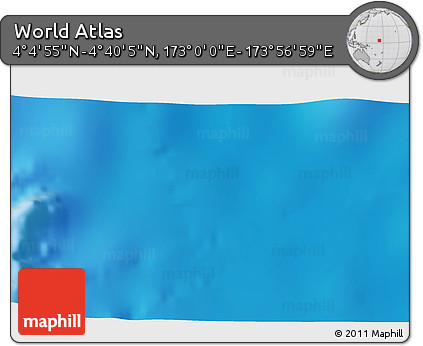 Physical 3D Map of the Area around 4° 22' 30" N, 173° 28' 29" E